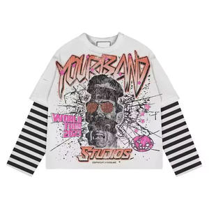 เสื้อยืดผู้ชายผ้าฝ้าย100% ลายว่างเสื้อยืดผู้ชายผ้าบาติกแขนสั้นขนาดใหญ่พิเศษวินเทจซักได้สองชั้น230GSM ขายส่ง - Product Image 5