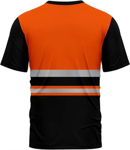 <b>Working</b> T Shirts Men High Visibility Lightweight Polyester CE Certified Safety Wear Reflective Strips Custom Logo Construction - Product Image 2