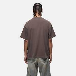 OEM Custom <b>Men</b> Summer Breathable High Quality Vintage <b>Brown</b> <b>T</b> <b>Shirt</b> 100% Cotton with Short Sleeve <b>T</b>-<b>shirt</b> Wholesale Custom Logo - Product Image 6