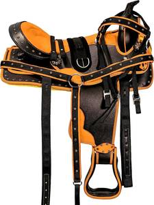 2026 Selle de course à baril en cuir PU anglais de qualité supérieure, légère, confortable, faite à la main, avec arceau en fibre, pour Rodeo et Trail - Product Image 3