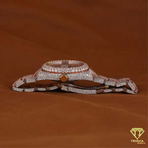 Reloj de Hombre de Diseño de Alta Calidad en Dos Tonos con Diamantes Cultivados en Laboratorio VVS en Plata de Ley 925 - Product Image 5