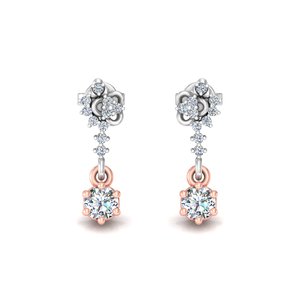 Minimalist Round Cut Lab Grown Diamond 10k,14K,18k Solid Gold <b>Earring</b> <b>Tops</b> for Gift Party & Anniversary - Product Image 1