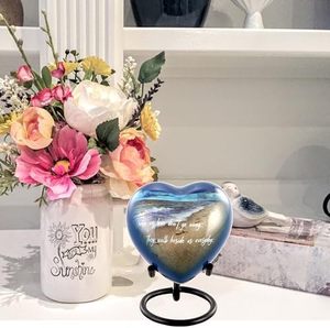 Decorative Aluminum Heart <b>Ash</b> <b>Keepsake</b> Urn Funeral Memorial Container Featuring Smooth Polished Artistic Surface - Product Image 4