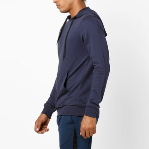 Sweat à capuche en molleton 100% coton pour homme, hiver, décontracté, couleur unie, avec poche, respirant et séchage rapide, tissu teint uni - Product Image 1