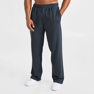 Pantalon de survêtement droit en molleton de coton personnalisé pour homme, taille élastique avec cordon de serrage, style streetwear décontracté et respirant - Product Image 1