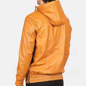 Chaqueta de Cuero con Capucha para Hombre, Ecológica, Transpirable, Estilo Moderno, Cuero Suave, Ropa de Invierno para Uso Urbano y Casual, Personalizable - Product Image 3