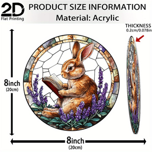 Attrape-soleil en acrylique CIFbuy, lapin mignon lisant un livre, attrape-soleil en forme de stylo, prisme coloré pour fenêtre, décoration d'intérieur, nouveauté créative - Product Image 2
