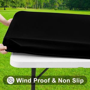 Tovaglia Rettangolare Pieghevole 6ft con Elastico, Rivestimento in Vinile Impermeabile e Lavabile con Retro in Flanella - Product Image 2