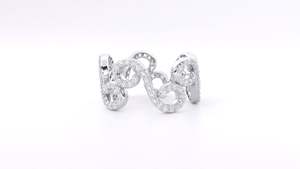 Anillo Abierto en Espiral de Plata de Ley 925 con Moissanita |   Anillo llamativo con diseño de infinito brillante |   Anillo de Boda Minimalista |   Regalo para Ella - Product Image 3