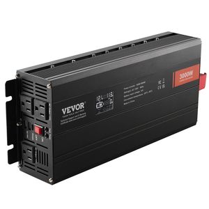 Onduleur à écran LCD 3000Watt DC 12V AC 120V 3 prises CA 2 ports USB 1 Type-C 10 fusibles de rechange Onduleur certifié CE FCC - Product Image 1