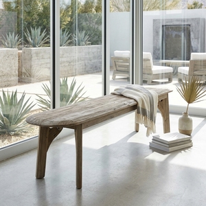 Modern Long Solid Wood Dining <b>Bench</b> Elegant Oval Edged Wooden <b>Bench</b> Furniture For Rustic Living Room Setup Art Design Pure Art - Product Image 3