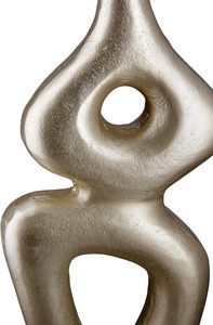 Vase de table contemporain en métal avec design perforé, fait main, couleur beige - Product Image 2
