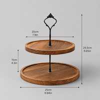 Support à gâteau rond en bois massif robuste pour anniversaire et mariage, taille/couleur personnalisable, passe au lave-vaisselle