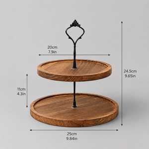Support à gâteau rond en bois massif robuste pour anniversaire et mariage, taille/couleur personnalisable, passe au lave-vaisselle - Product Image 4