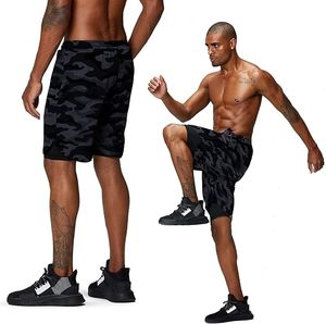 Custom Logo Men's Double Layer Spandex/Cotton Sports Athletic Workout Running Gym Shorts Breathable Drawstring Closure Shorts - Product Image 6