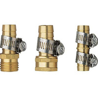 Connecteur de réparation pour tuyau d'arrosage en laiton massif avec colliers de serrage, kit de réparation d'extrémité de tuyau