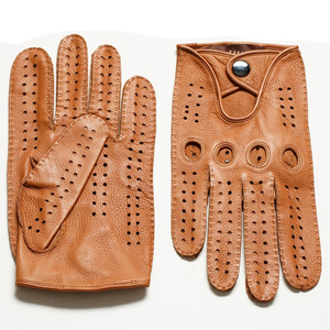 Gants de vélo en cuir bordeaux, longueur poignet, thermiques, non doublés, style décontracté, hiver, style uni, pour le cyclisme en plein air - Product Image 6