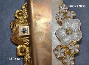 Handcrafted Floral Serving Tray Luxurious Multi Purpose Decor Severer Elegant for Festive Gifting Home Styling - Product Image 3