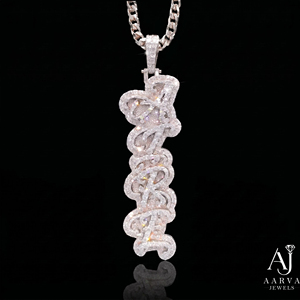 Pendentif Lettre Personnalisé Moissanite Iced Out en Argent Sterling 925, Breloque Nom Verticale, Bijoux Hip Hop - Product Image 3