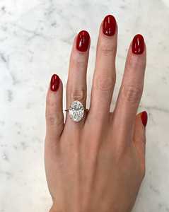 Anillos de Compromiso con Diamantes Cultivados en Laboratorio de Corte Ovalado, Oro Sólido de 14K y 18K, Halo con Engaste de Puntas, Anillos Solitarios de Lujo para Propuesta de Matrimonio y Aniversario - Product Image 4