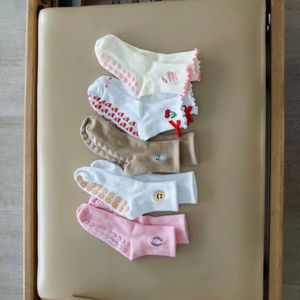 Heart Grip Crew <b>Socks</b> Anti Slip Cotton Stretch Breathable Cozy Yoga Pilates Fitness Trendy Indoor Workout <b>Socks</b> - Product Image 5