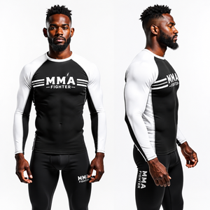 Rashguard personnalisé à compression extensible, respirant, séchage rapide, manches courtes, idéal pour le MMA et le grappling, design sublimé - Product Image 3