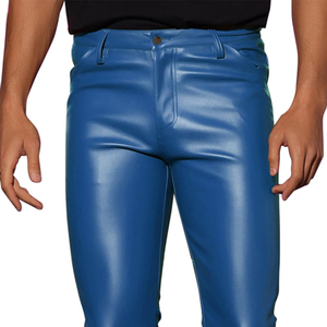 <b>Men's</b> Custom <b>Leather</b> Jogger <b>Pants</b> Slim Fit Straight Pattern Waterproof Breathable Eco-Friendly Comfortable Waist Streetwear - Product Image 5