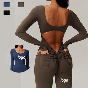 Nuevos Monos Deportivos de Verano para Mujer: Bodys Reductores de Espalda, Monos de Yoga de Secado Rápido, Transpirables, de Manga Larga y con Diseño Hueco para Fitness - Product Image 4