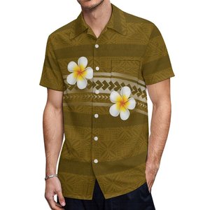 <b>Men's</b> Green Geometric Print Hawaiian <b>Dress</b> <b>Shirt</b> Short Sleeve Satin Breathable Eco-Friendly Summer Loose Fit Turn-down Collar - Product Image 2