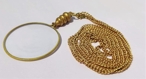 Loupe Collier en Laiton Poli Antique 10X avec Chaîne, Pendentif Loupe de Poche Portable avec Étui en Cuir - Product Image 4