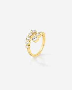 Bypass Solitaire Bands Minimalist Cocktail Bezel Set Ring 1 ct Diamond Statement Ring Swirl Snack 14k 18k Solid Gold Wholesale - Product Image 5