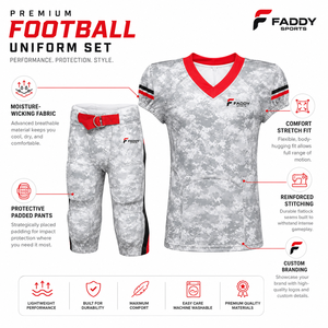 Ensemble d'uniformes de football américain sublimés sur mesure, maillot d'équipe camouflage numérique et pantalon rembourré, vêtements de sport respirants pour jeunes et adultes - Product Image 5