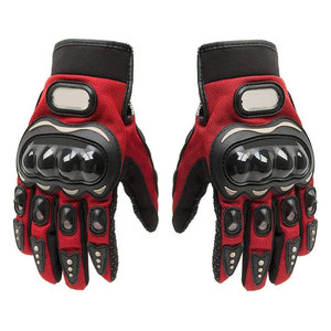 Gants de moto en cuir respirants, confortables et durables, avec support de sécurité, sangle de poignet réglable, poignées antidérapantes pour la paume, flexibles - Product Image 1