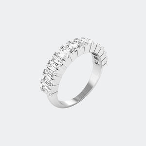 Anillo de media eternidad con barra de corte esmeralda de 2.00 quilates - Product Image 5