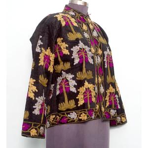 Chaqueta de algodón cotrize hecha a mano, ecológica, de estilo playero, para invierno, informal, para mujer, con cierre de botones y bordado floral. - Product Image 4