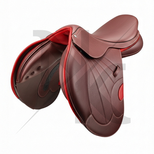 Nueva llegada: Silla de montar inglesa para salto de obstáculos, de cuero genuino con estructura de madera, cómoda y duradera. Productos de equitación inglesa de la India. - Product Image 2