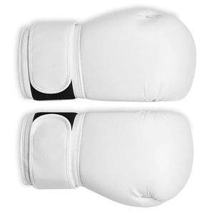 Gants de boxe en cuir blanc pour adultes, à lacets, pour l'entraînement - Product Image 4