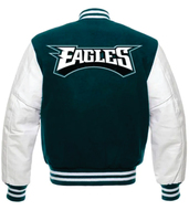 Veste d'hiver unisexe en satin vert et blanc de Philadelphie 2026, chauffante, écologique et respirante, pour équipe de football américain