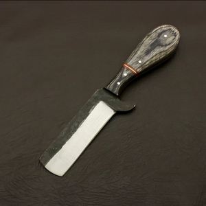 Couteau de boucher à lame tranchante, manche ergonomique en bois, en acier au carbone premium, forgé à la main, robuste et à lame fixe - Product Image 3