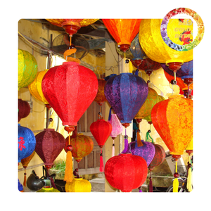 Linternas colgantes de papel y seda en varios colores para fiestas, bodas, festivales y decoración del hogar. - Product Image 5