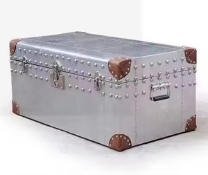 Durable Quality Industrial <b>Metal</b> <b>Storage</b> <b>Trunk</b> Rectangular With Lid Hinged Design For 1 Layer <b>Trunk</b> Box - Product Image 1
