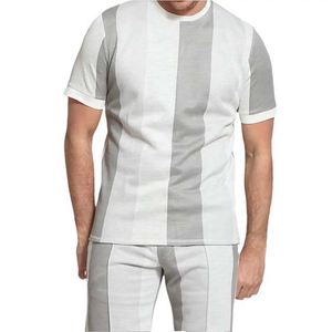Conjunto de Pantalones Cortos Casuales de Verano de 2 Piezas para Hombre, Talla Grande, con Camiseta de Cuello Redondo, Traje Deportivo y Ropa de Descanso 100% Algodón - Product Image 5