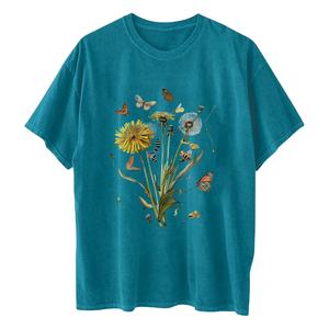 Women's Oversized Printed Plus Size T-Shirts Wildflower Graphic Tees Dropped Shoulders Crew Neck Summer Short Sleeve - Product Image 1