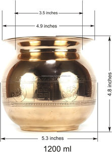 Lota de cobre puro para Pooja Oración hindú Kalash Arti Pot Pooja Artículo Oración hindú Lota Kalash Olla de cobre Arti Lota - Product Image 2