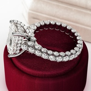 Bague de fiançailles en diamant de laboratoire 5 carats taille émeraude en or blanc 18 carats certifiée IGI, bijoux tendance pour femmes - Product Image 4
