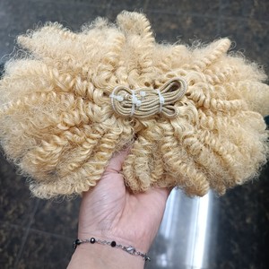 Afro Kinky Curly Hair Bundles 100% cheveux humains vierges et cambodgiens couleur naturelle et blonde pour femmes noires - Product Image 3