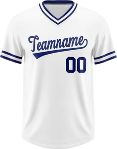 Camiseta de Béisbol de Alta Calidad para Hombre, Cuello en V, Manga Corta, Estampado por Transferencia de Calor, Uniforme Deportivo Sólido, 100% Poliéster - Product Image 4