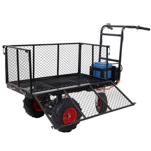 Carrello Elettrico da Giardino con Motore 24V DC 700W, Capacità di Carico 300 Kg, Carrello Ribaltabile in Metallo per Trasporto - Product Image 4
