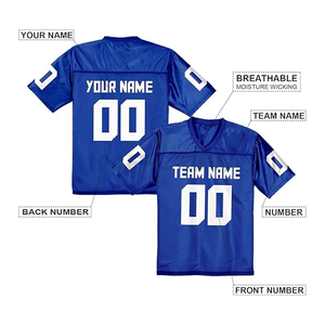 Custom High Quality 220g Polyester Heat-Transfer Printed Letter Front Name American Football Jersey Short Plus Size Top - Product Image 3
