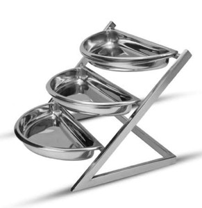 Soporte para ensaladas de acero inoxidable semicircular para catering - Product Image 1
